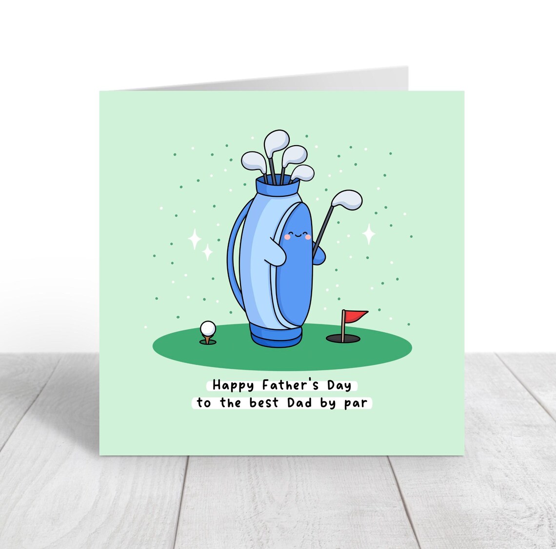 Kawaii Happy Fathers Day to the Best Dad by Par Golf Pun Print - Image 3