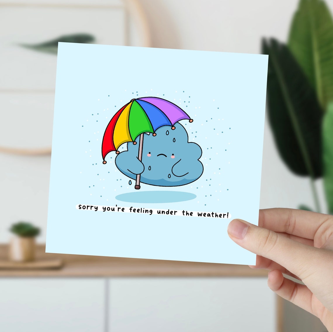 Sorry Youre Feeling Under The Weather Get Well Illustrated Card Print - Image 6