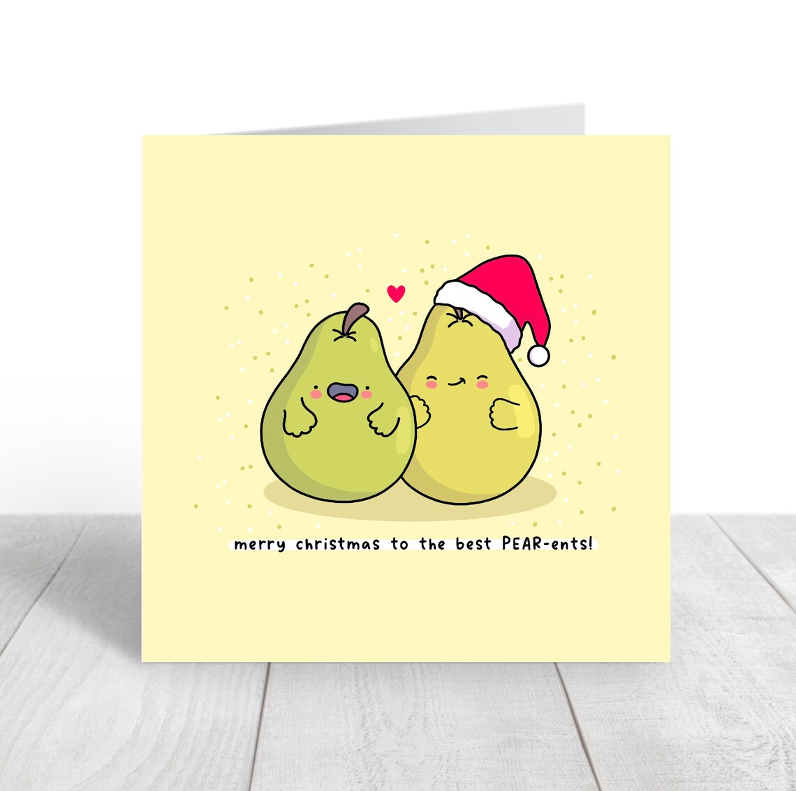 Merry Christmas To The Best PEAR-ents Illustrated Card Print - Image 5