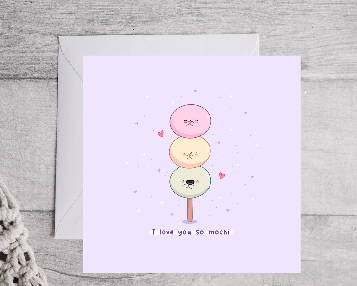 Kawaii Mochi Skewer I Love You So Mochi Punny Love Art Print - Image 3