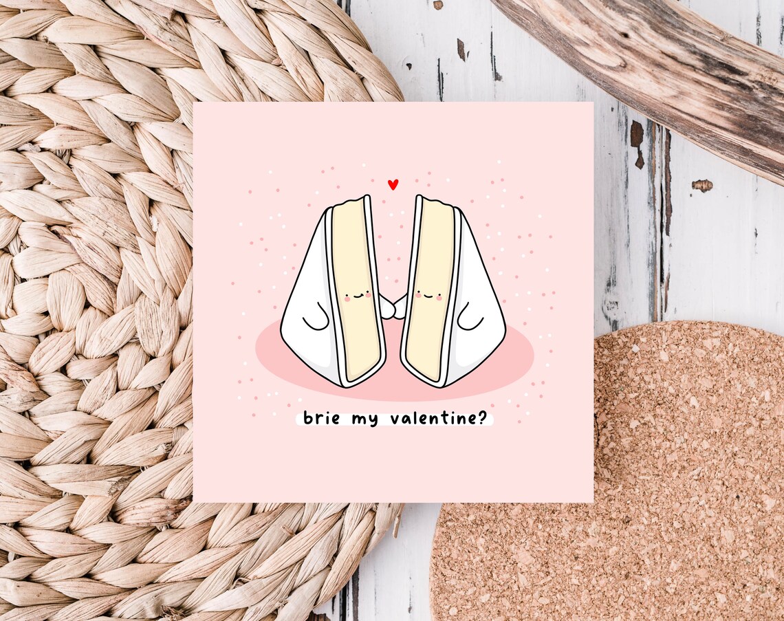 Brie Cheese Wedges Brie My Valentine Romantic Cheese Pun Wall Art - Image 4