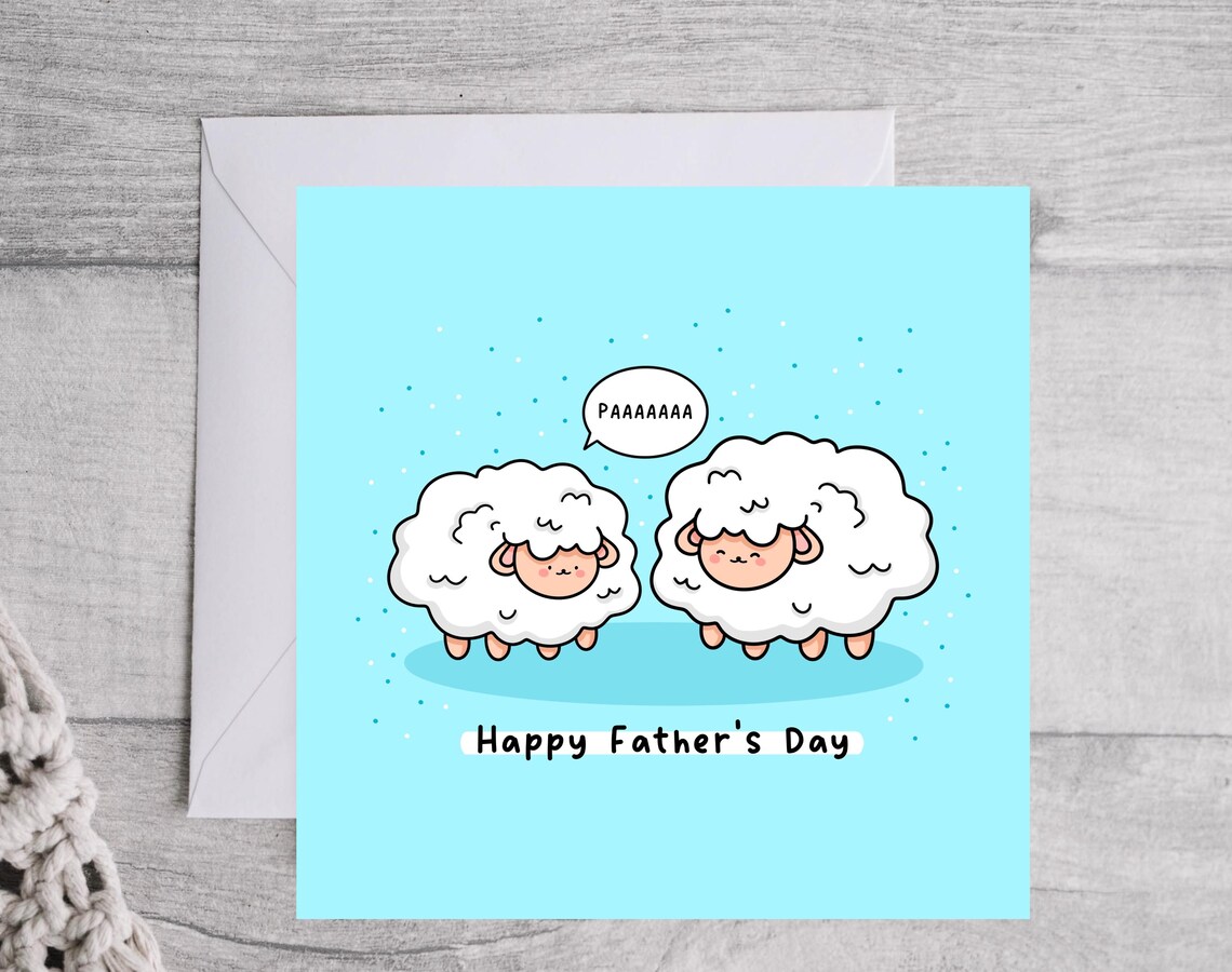 Fluffy Sheep Shouting PAAAAAAA Funny Happy Fathers Day Pun Wall Art - Image 5