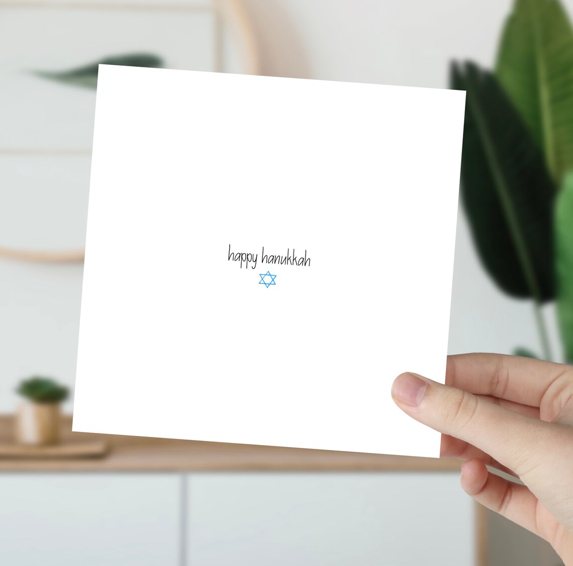 Minimalist Happy Hanukkah Star of David Jewish Card Poster Design