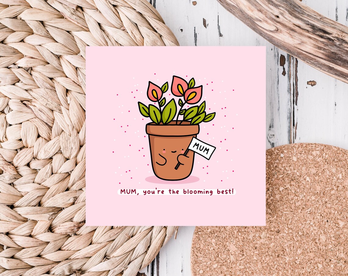Kawaii Mum Gardening Pun Card, Flower Pots Art Print - Image 2