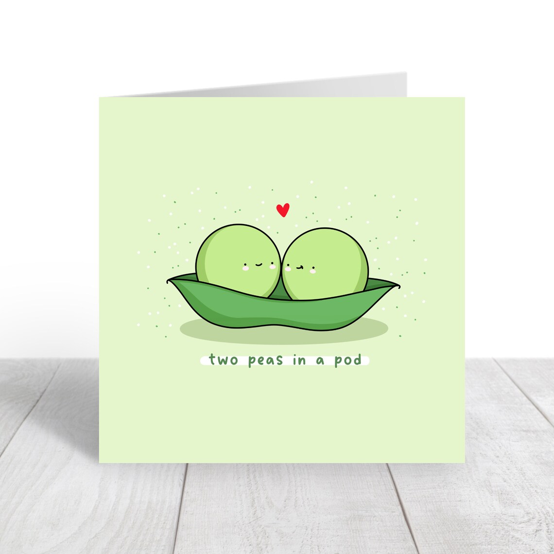Kawaii Two Peas In A Pod Sweet Love Pun Illustration Art Print - Image 3
