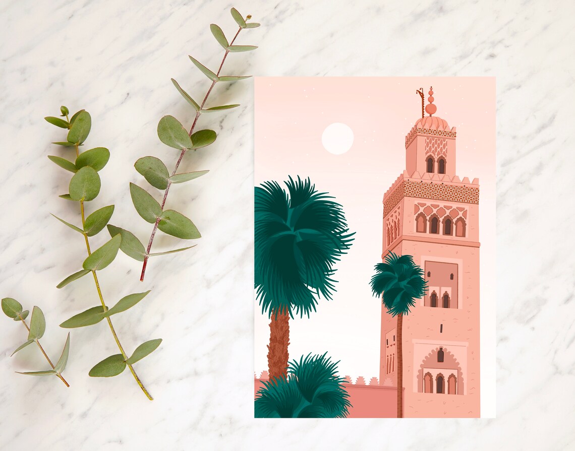 Marrakesh Koutoubia Mosque, Moroccan Decor Art Print - Image 2