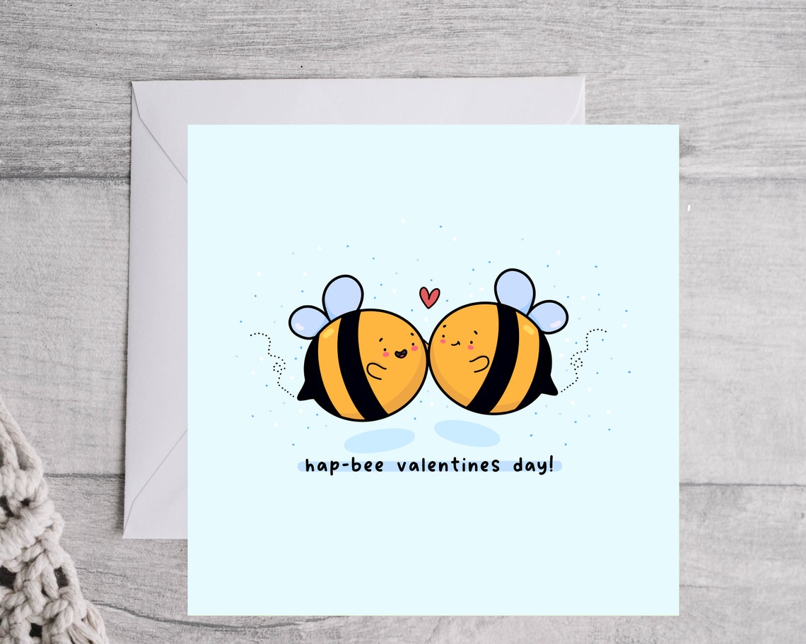 Kawaii Bumble Bees Hap-Bee Valentines Day Sweet Love Art Print - Image 4