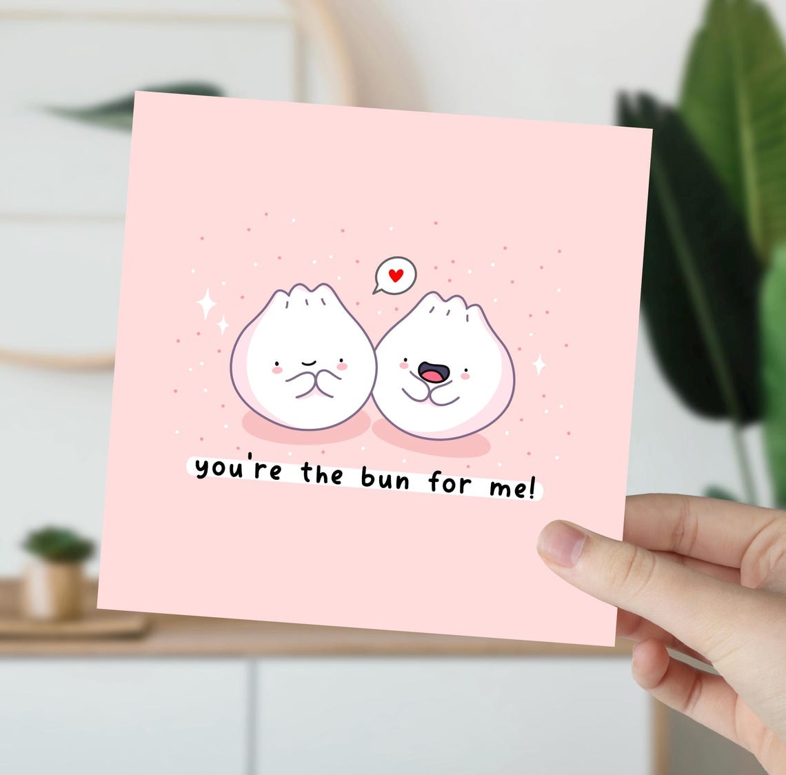 Kawaii You Are the Bun for Me Bao Dumpling Pun Love Art Print - Image 6