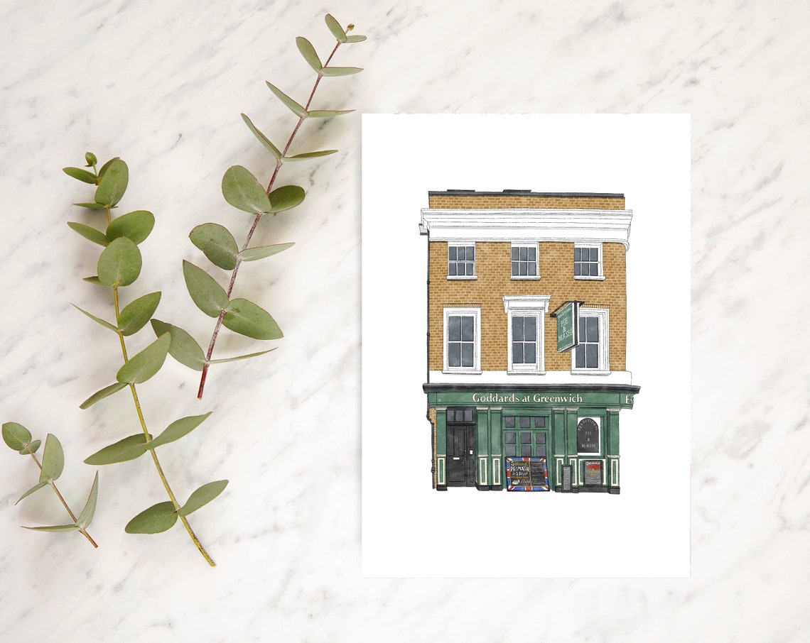 Goddards at Greenwich Pie and Mash Shop Front London Art Print - Image 3