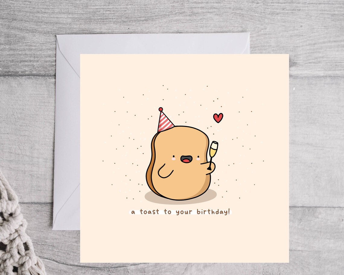 A Toast to Your Birthday Cute Champagne Toast Party Card Poster - Image 4