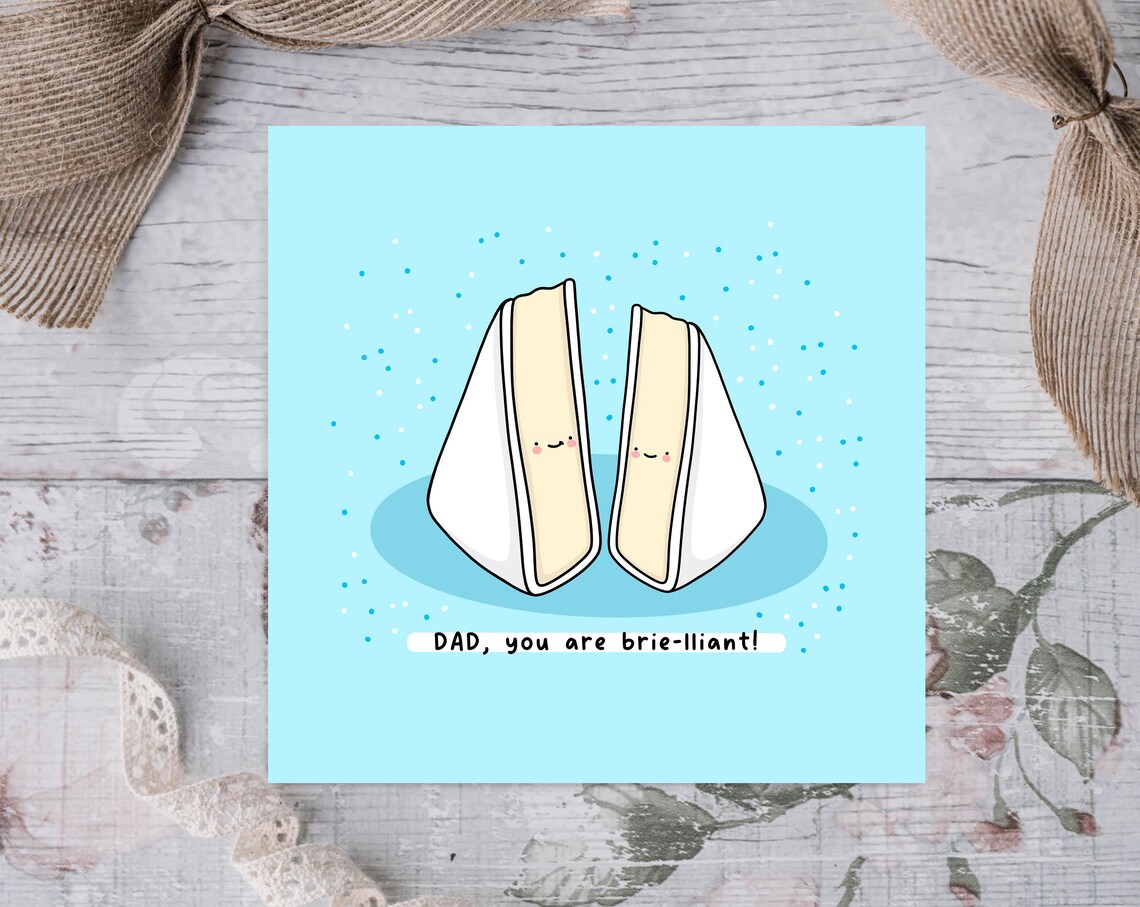 Brie Cheese Wedges DAD You Are Brie-Lliant Fathers Day Wall Art - Image 3