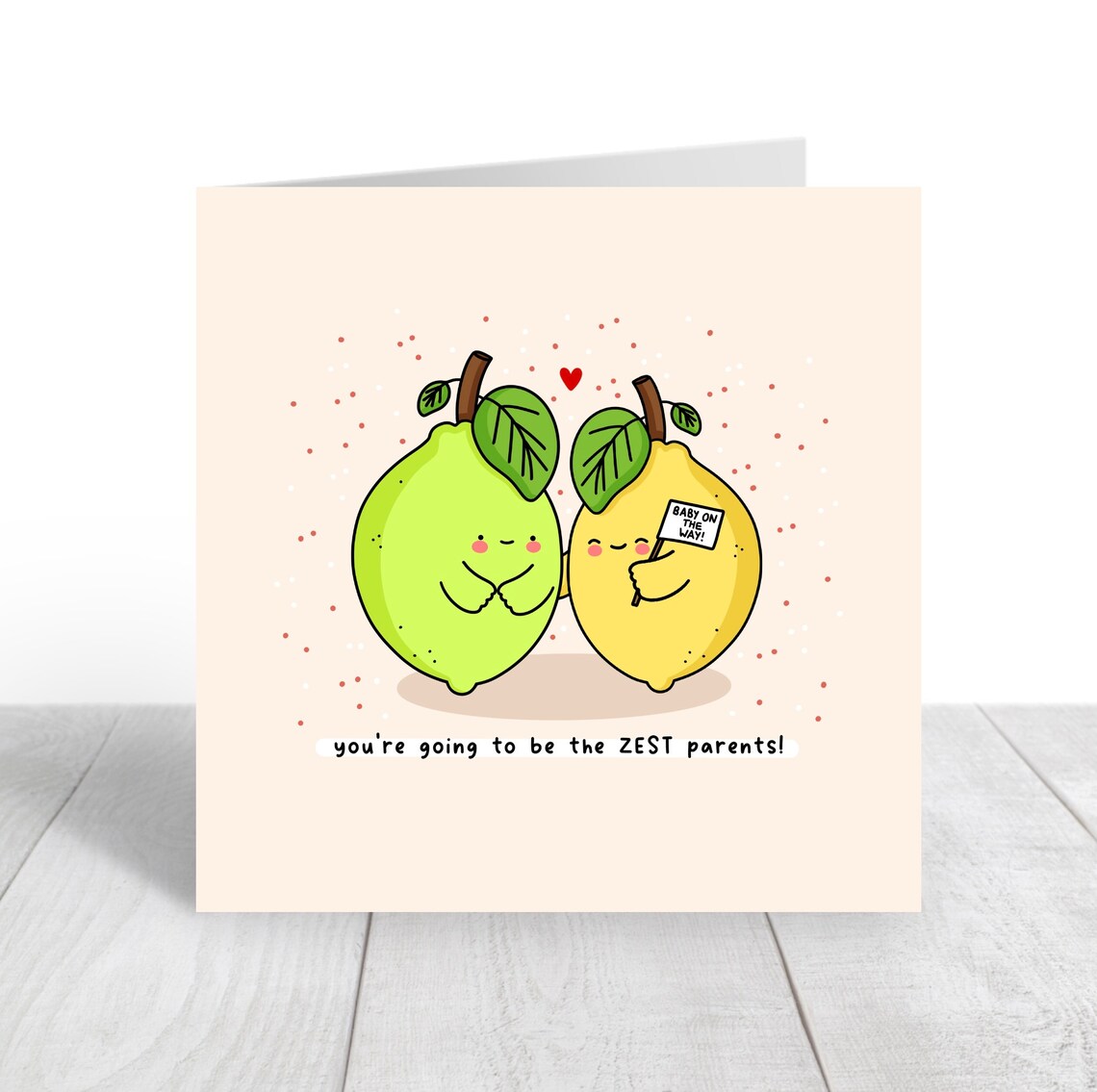 Youre Going To Be The ZEST Parents New Baby Illustrated Card Print - Image 5