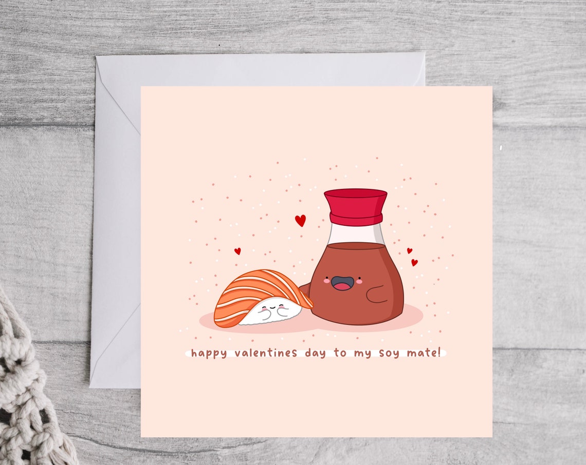 Cute Sushi Pun, Kawaii Valentine Card - Image 3