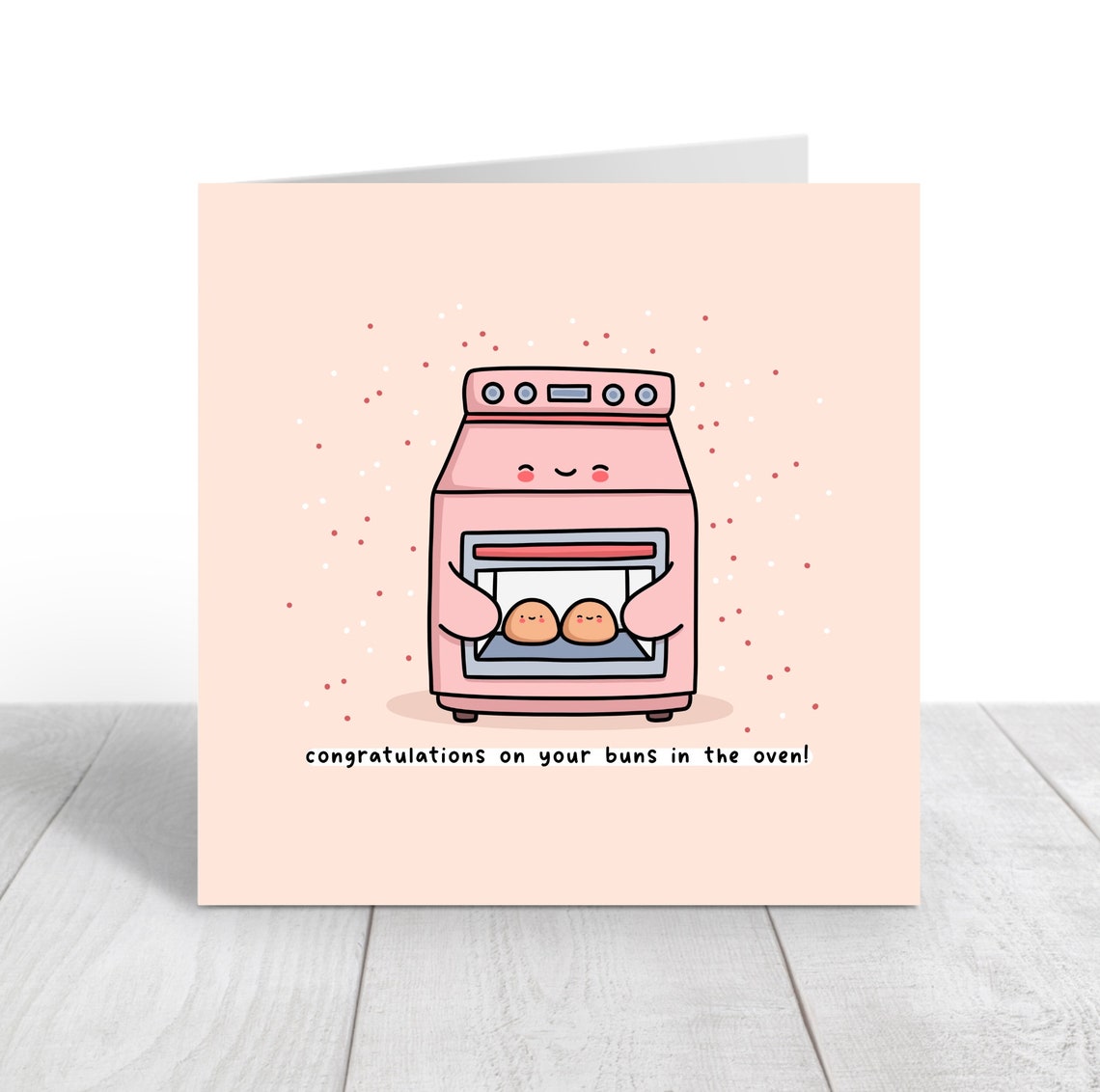 Pink Oven With Twin Buns Congratulations Buns In The Oven Wall Art - Image 5