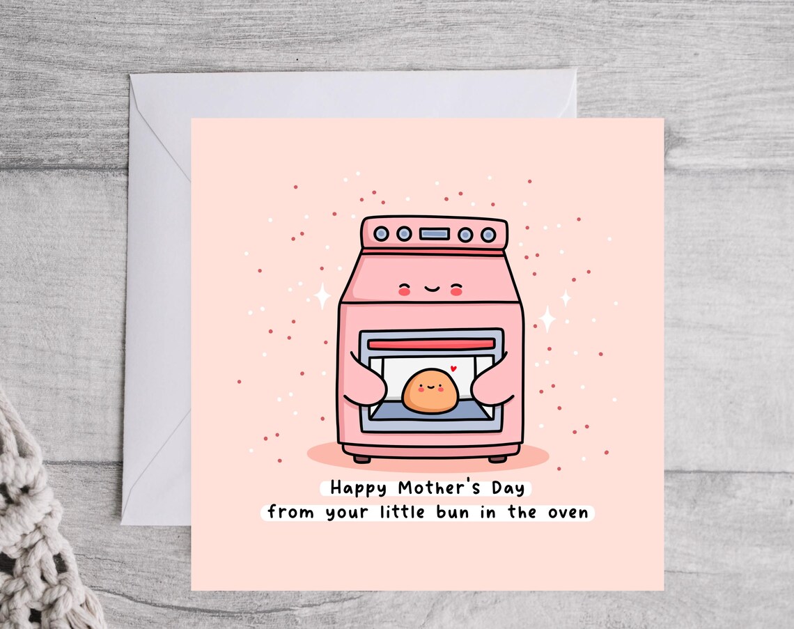 Kawaii Happy Mothers Day From Your Little Bun in the Oven Print - Image 4
