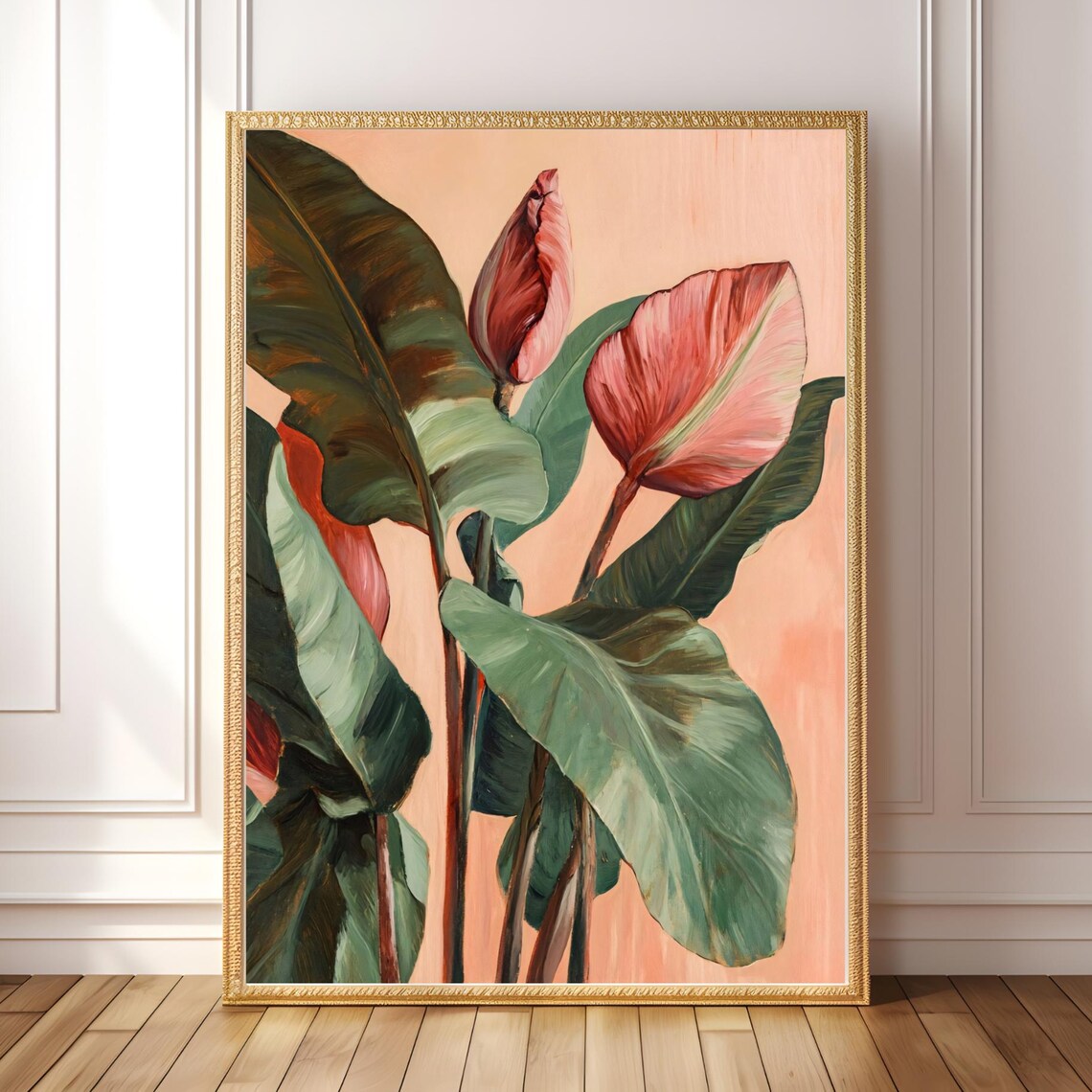 Floral Leaf Painting Maximalist Boho Art Print