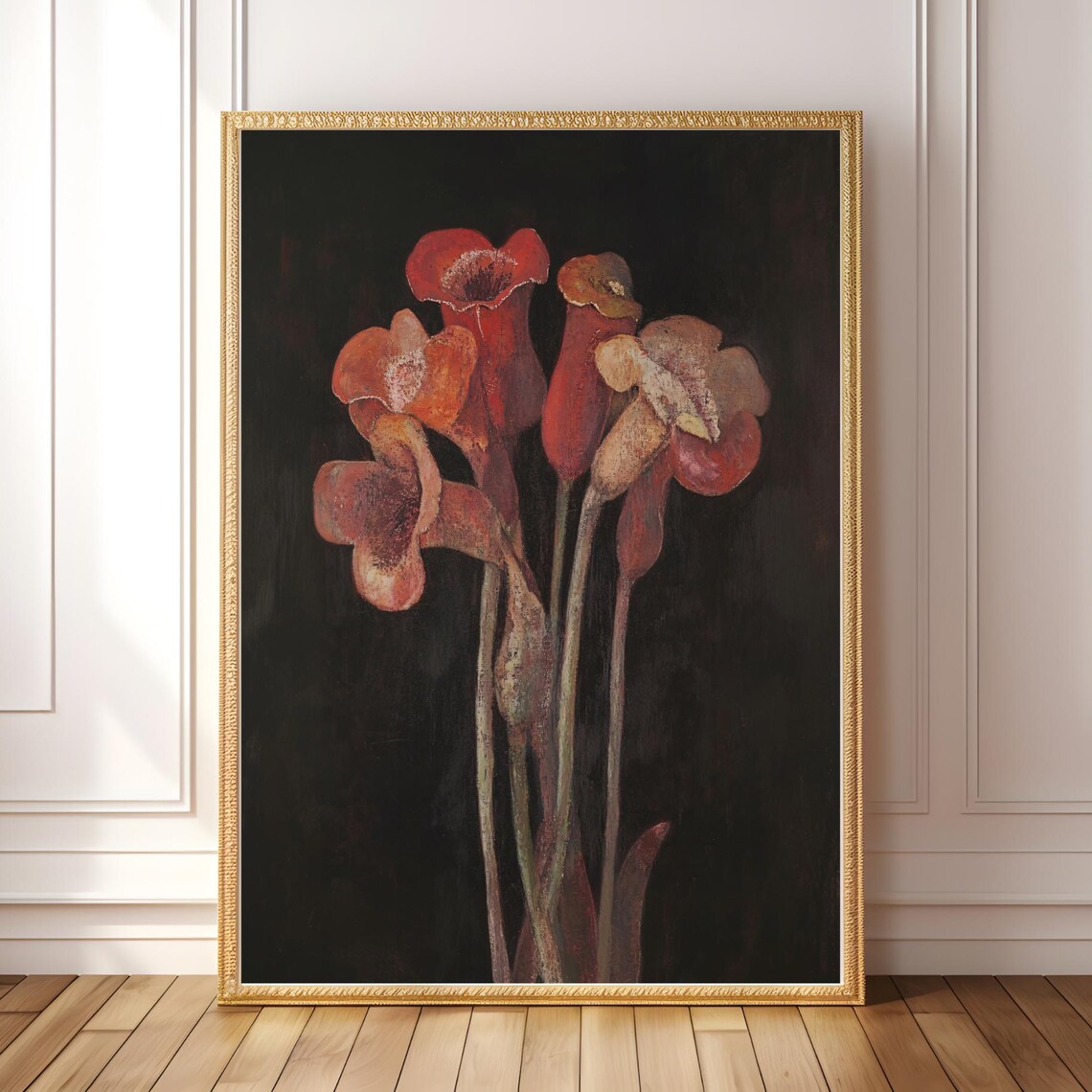 Carnivorous Plant Botanical Art Print, Gothic Decor
