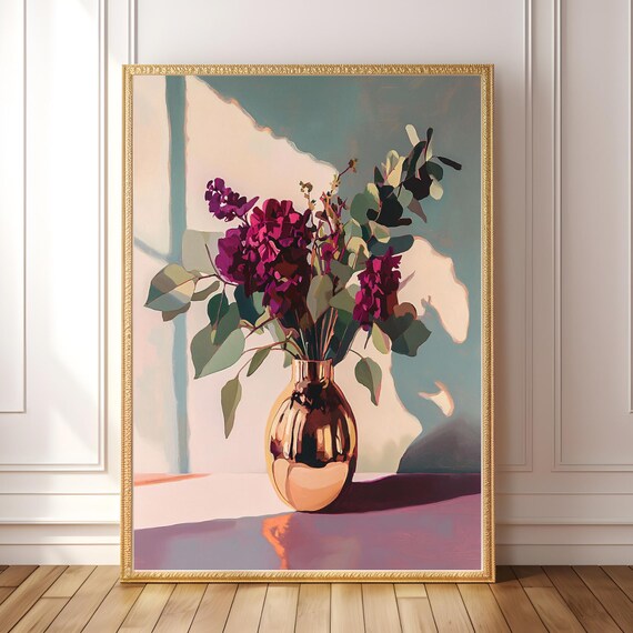 Floral Still Life Art Print, Glam Moody Botanical