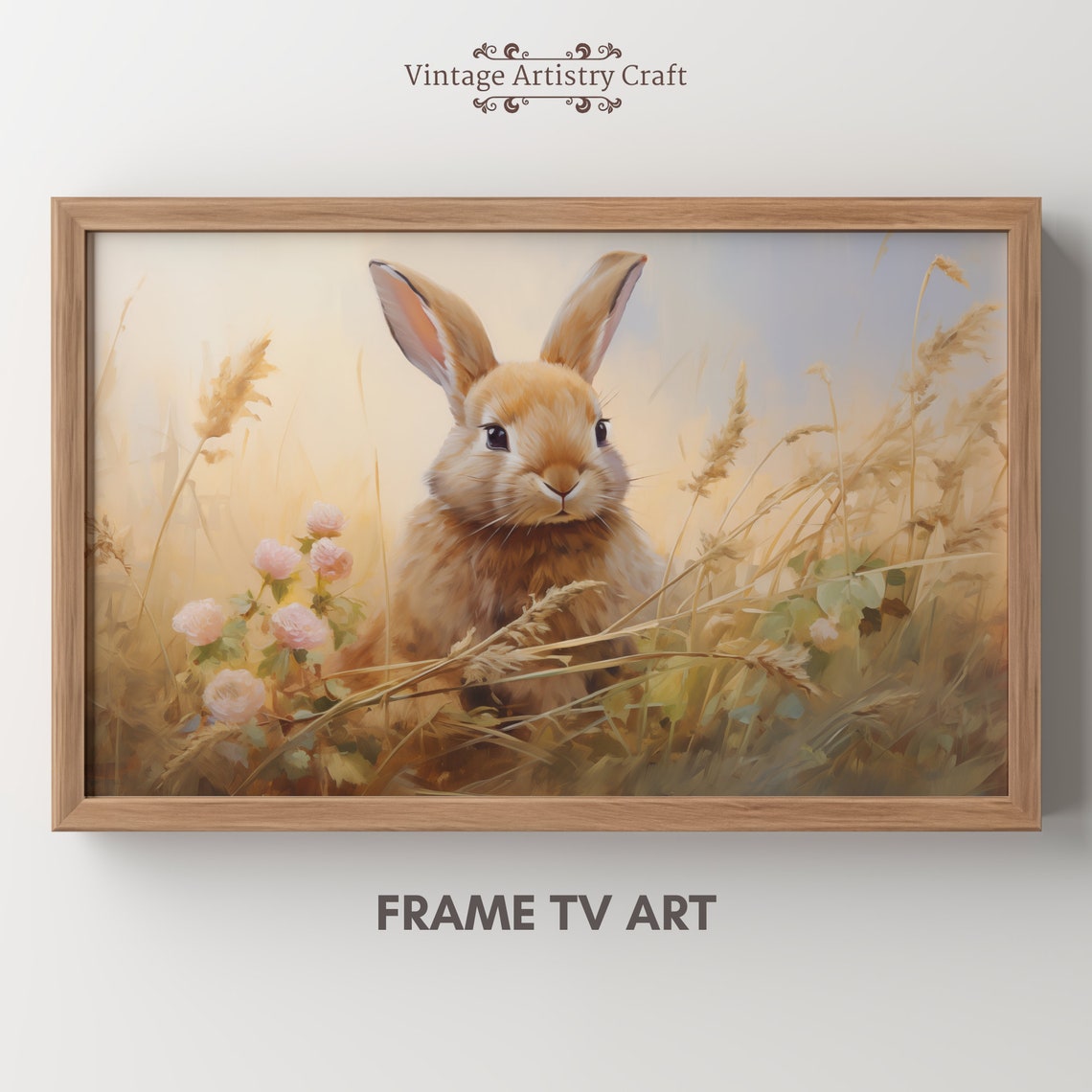 Brown Bunny Rabbit In Golden Wheat Field Spring Meadow Poster - Image 7