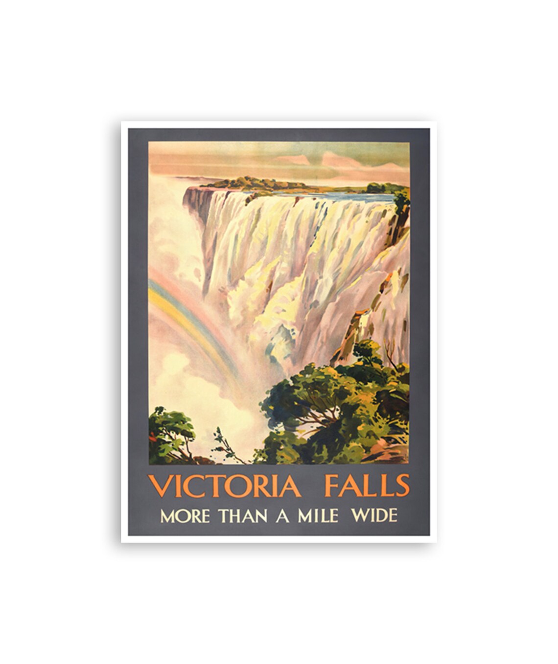 Victoria Falls Print Zimbabwe Art African Gift Poster Xr4011