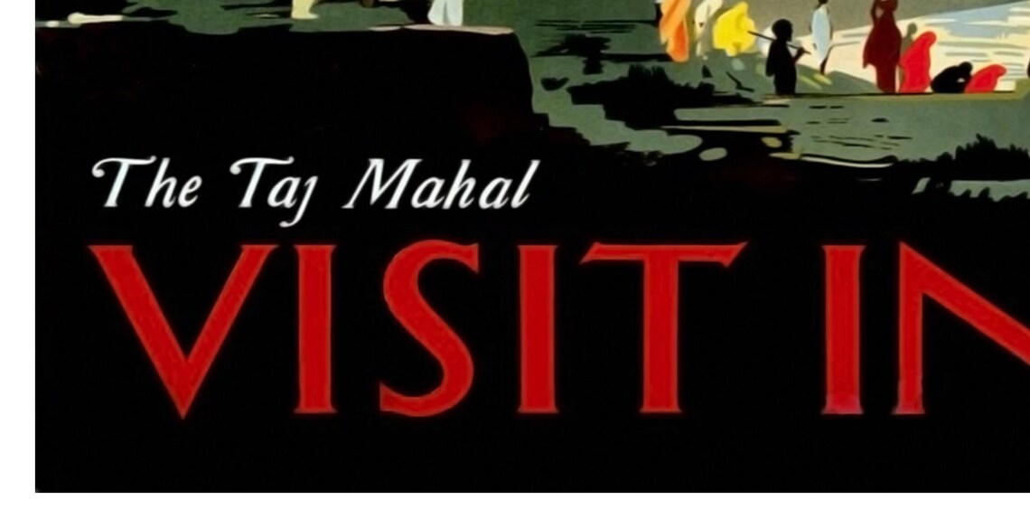 Agra The Taj Mahal Visit India Retro Vintage Travel Art Poster - Image 2