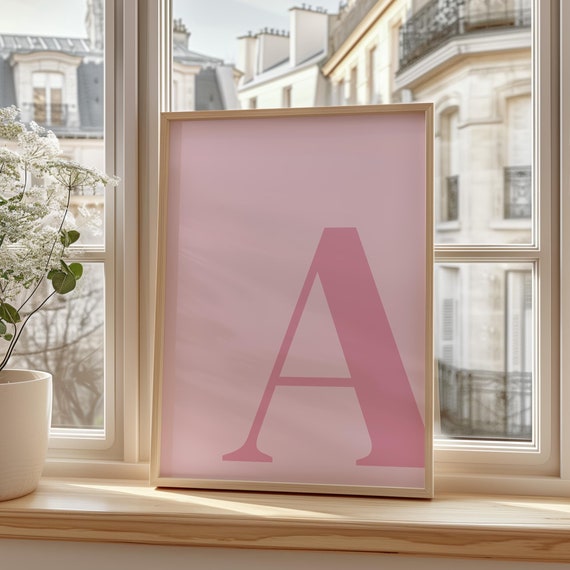 Letter A Poster A Initial Big Letters For Wall Alphabet Letter Art Letters For Nursery Pink Wall Art Capital Letters Pastel Poster