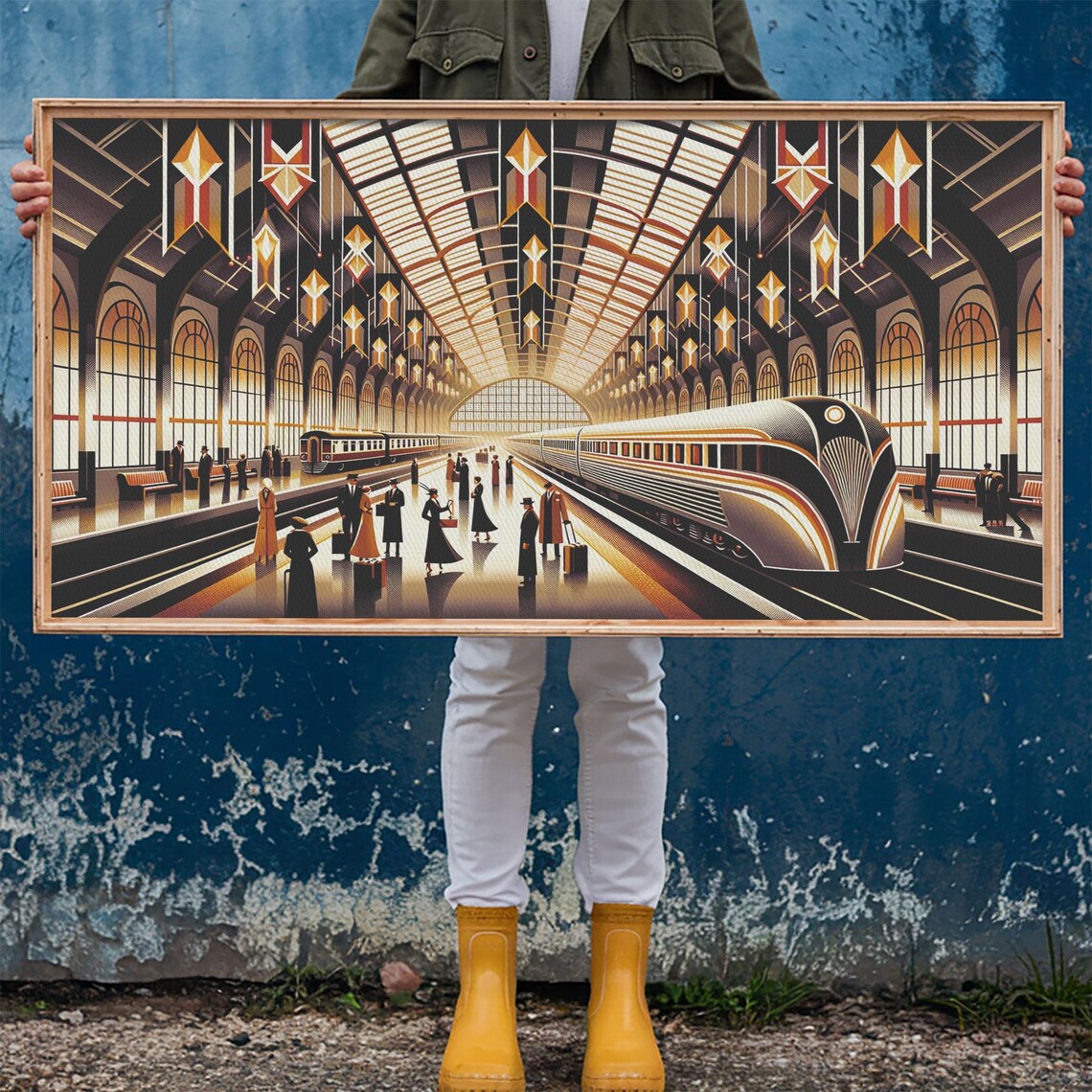 Art Deco Train Station Retro Subway Art Print for Him - Image 6