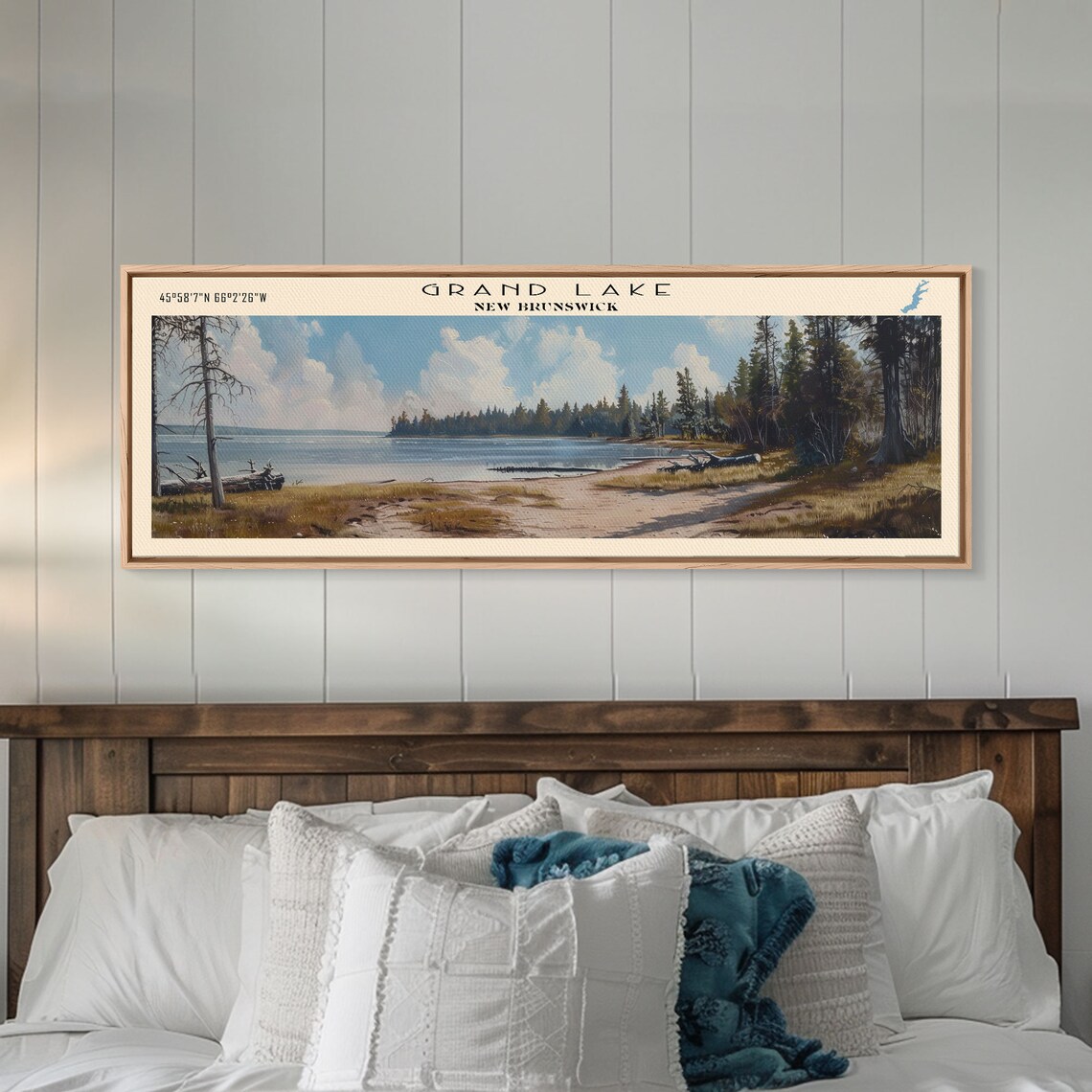 Grand Lake New Brunswick Sunny Sandy Shore Forest Cove Poster - Image 3