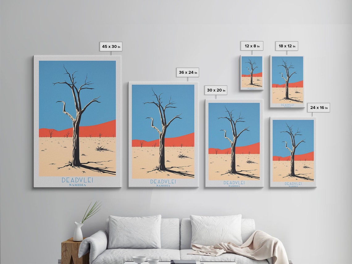Deadvlei Namibia Dead Camelthorn Tree Red Dunes Clay Pan Travel Poster - Image 2