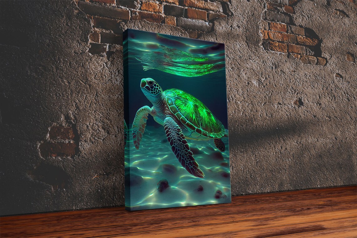 Sea Turtles Swimming In The Ocean Art Print - Image 2