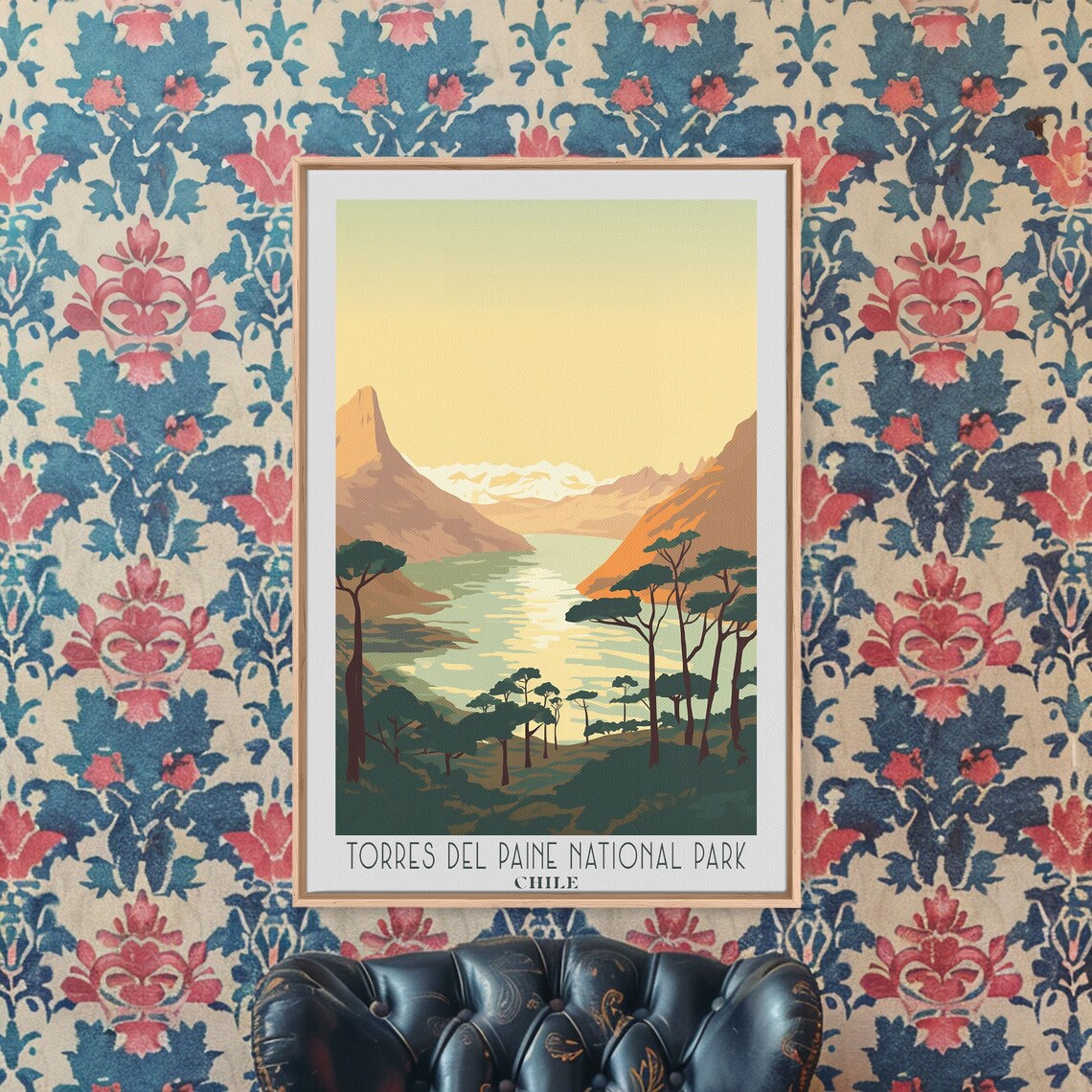Torres Del Paine Chile Patagonia Lake Granite Peaks Travel Poster - Image 5