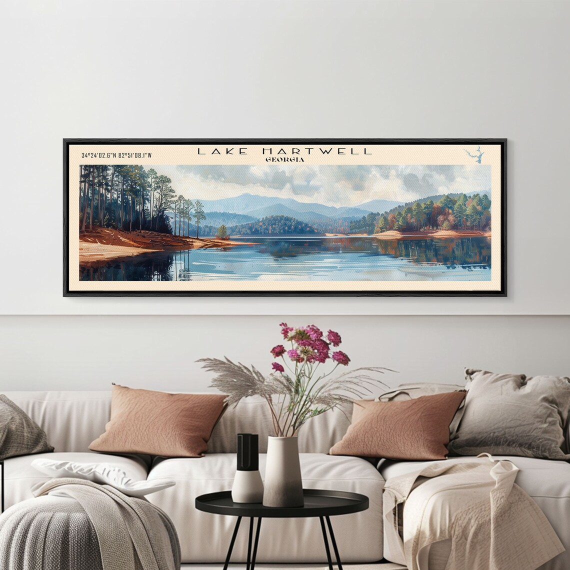 Lake Hartwell Georgia Travel Poster, Lake House Decor - Image 4