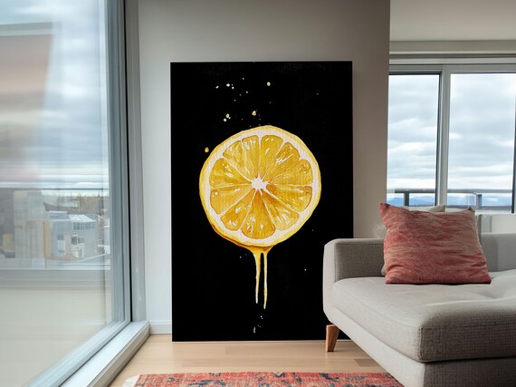 Lemons Oil Painting Print Vintage Still Life Of A Lemon Antique Fruit Art Print Still Life Wall Art Lemon Painting Framed Print