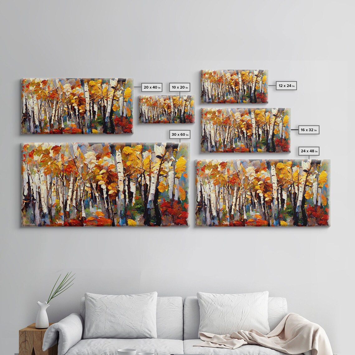 Birch Trees Print, Boho Autumn Forest Art Print - Image 2