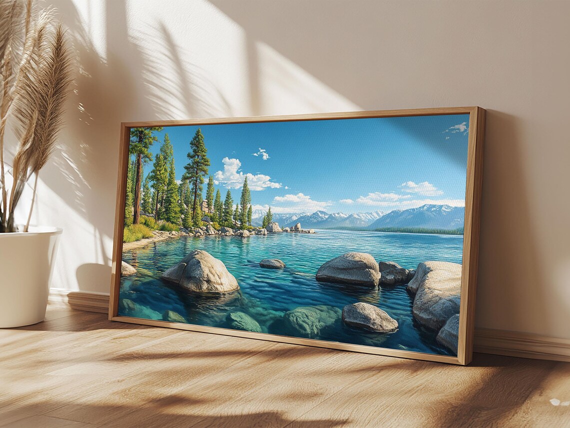 Lake Tahoe Rustic Landscape, Panoramic Art Print - Image 6