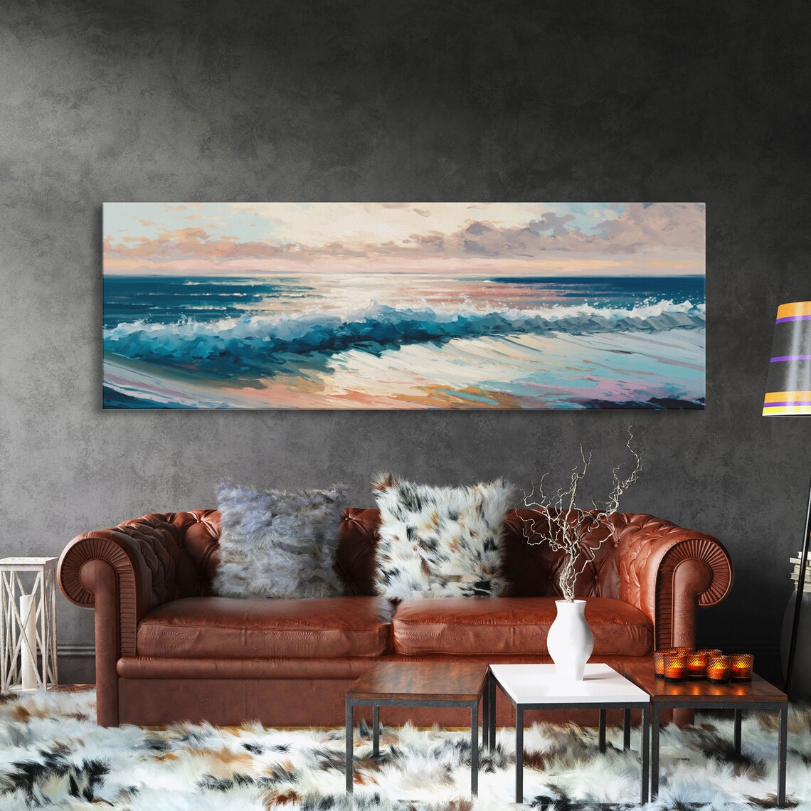 Ocean Beach Sea Landscape, Coastal Travel Poster - Image 3