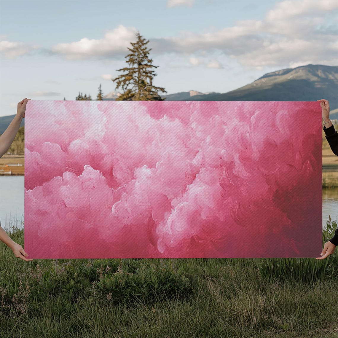 Dreamy Pink Clouds Abstract Swirls Romantic Modern Wall Art Print - Image 6