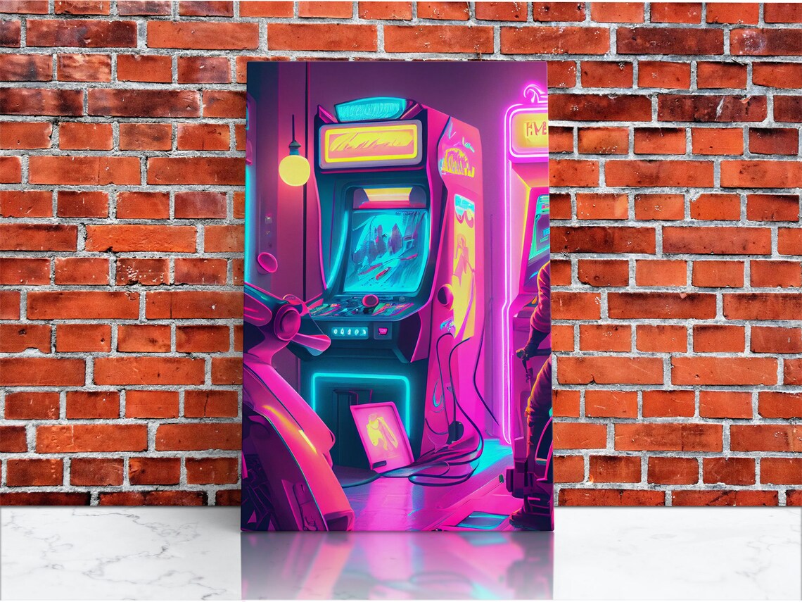 Synthwave Arcade Game Room Decor Poster Print - Image 3