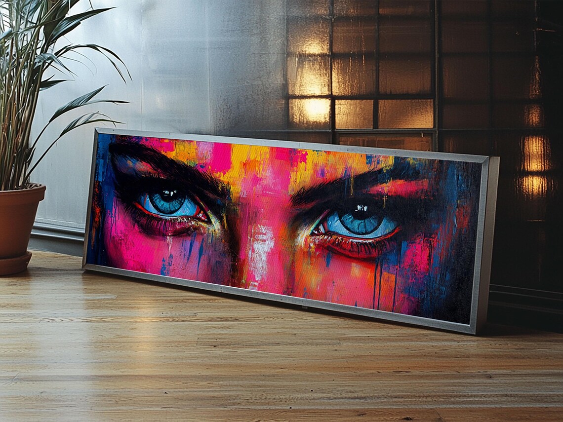 Vibrant Eyes Abstract Print Modern Whimsical Wall Art Colorful Art Gift Idea Bedroom Boho Artistic Expression Decor - Image 3