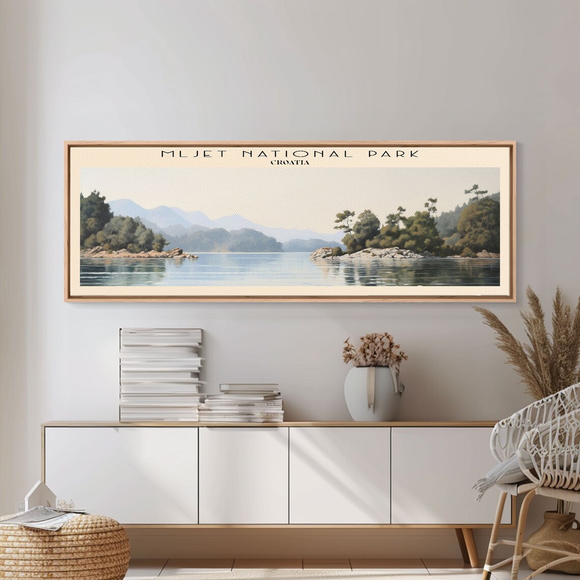 Mljet National Park Croatia Calm Lake Forested Shores Vintage Travel Poster - Image 4