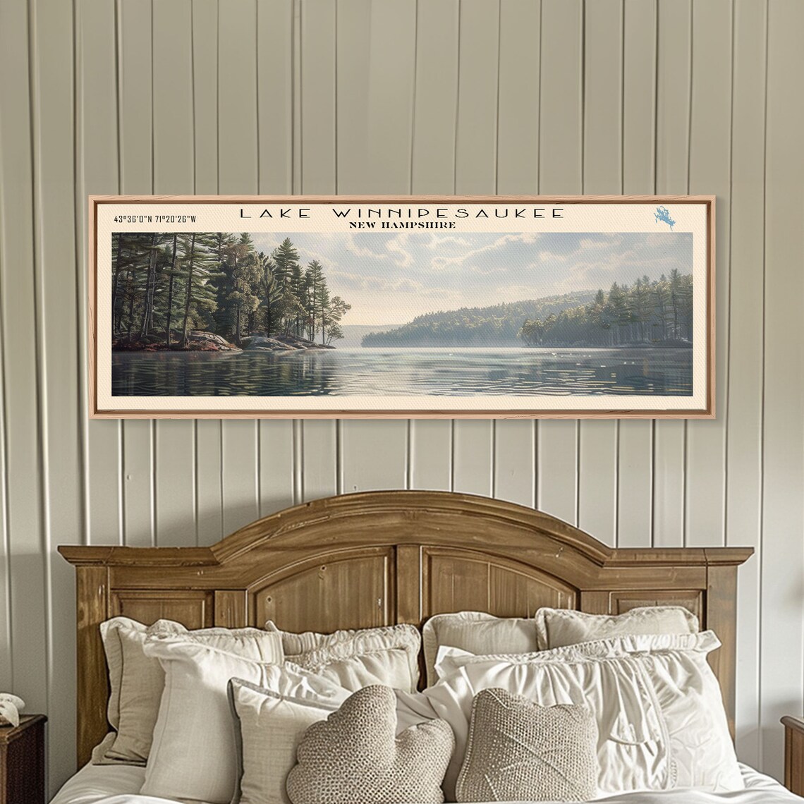 Lake Winnipesaukee Travel Poster, Lake House Decor - Image 2