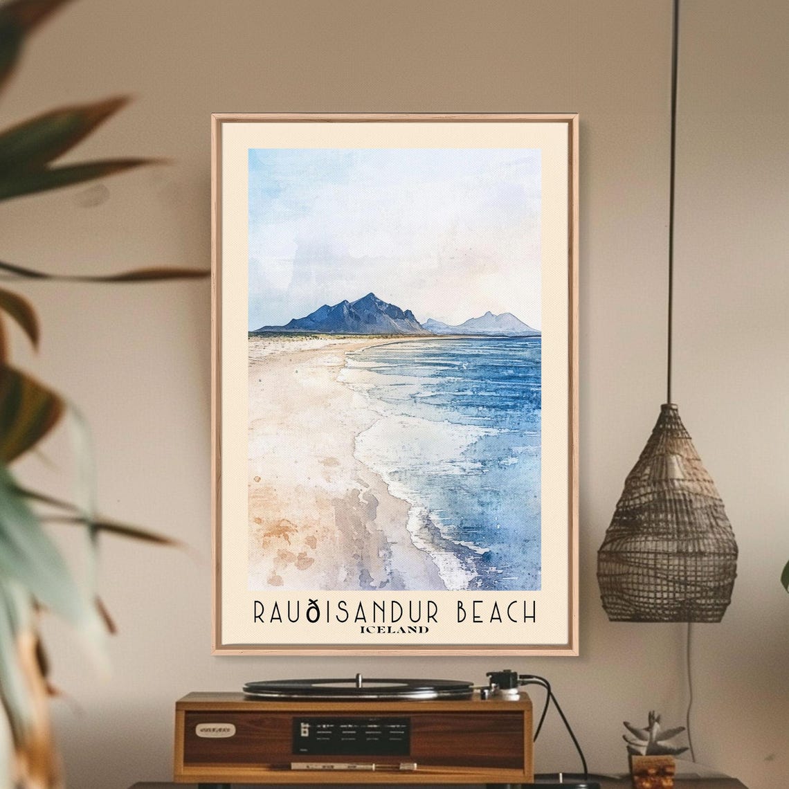 Rauðisandur Beach Iceland Pale Sand Mountain Coast Travel Poster - Image 3