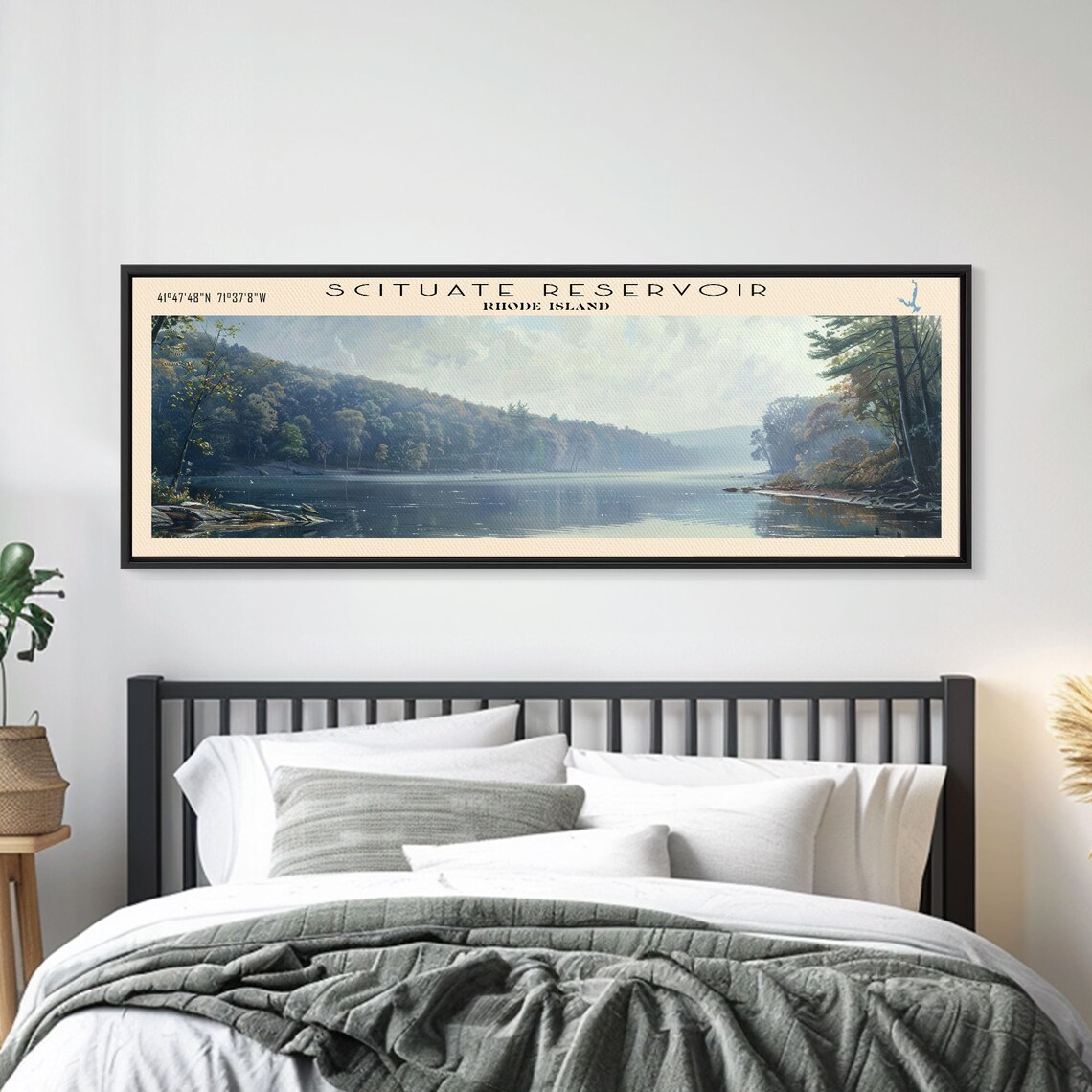 Scituate Reservoir Rhode Island Misty Wooded Slopes Lake Travel Poster - Image 5