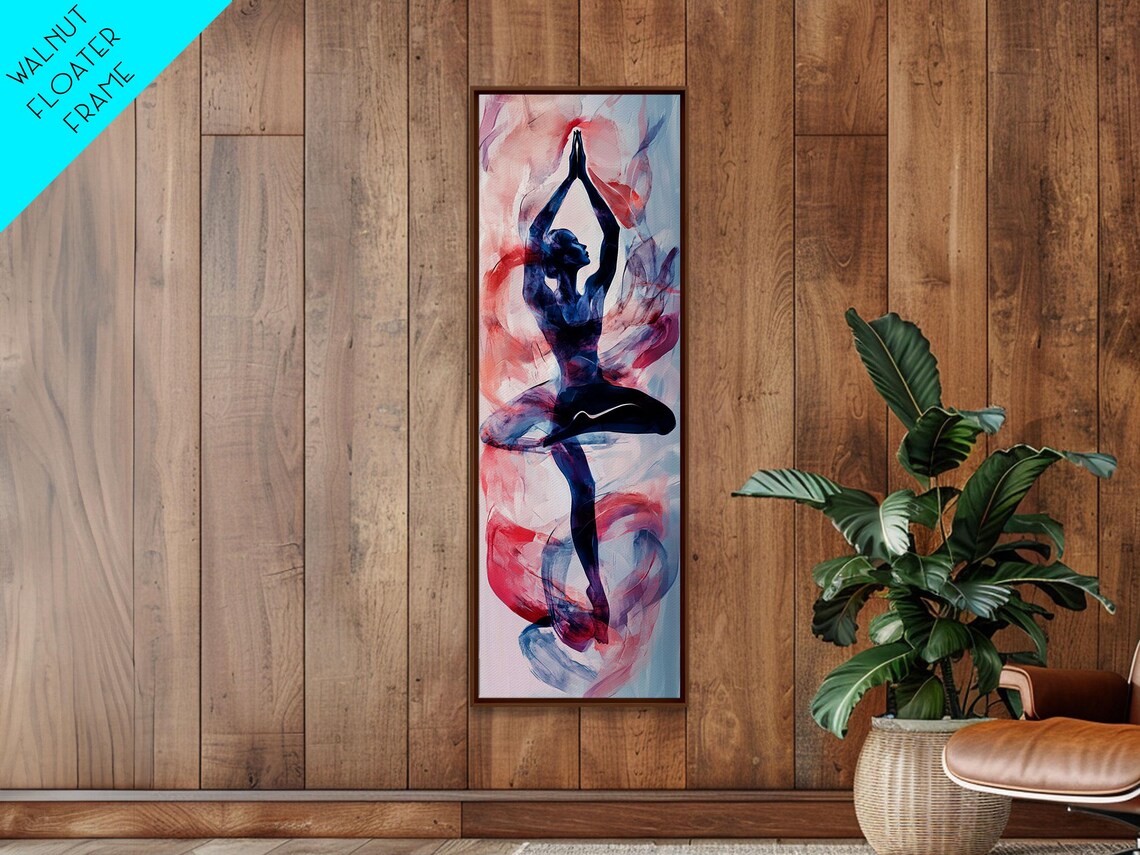 Yoga Tree Pose Meditating Woman Watercolor Zen Boho Wellness Poster - Image 6