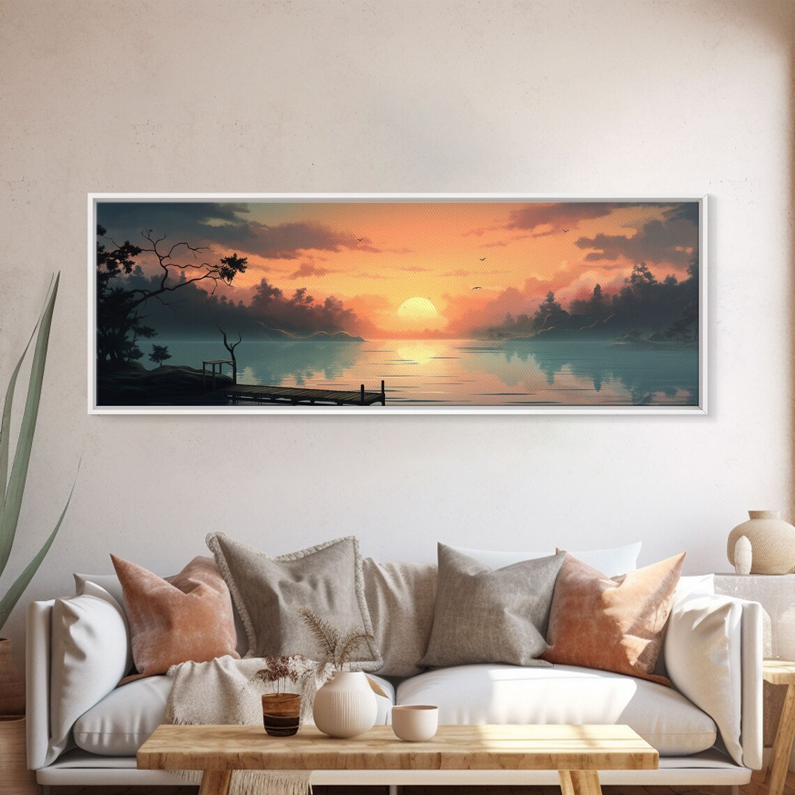 Custom Lakehouse Watercolor Art Print, Sunset Lake - Image 5