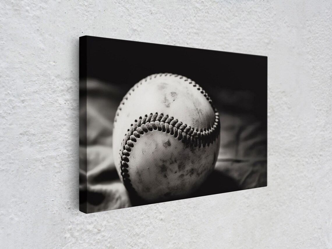 Black and White Baseball Player Poster Art Print - Image 3