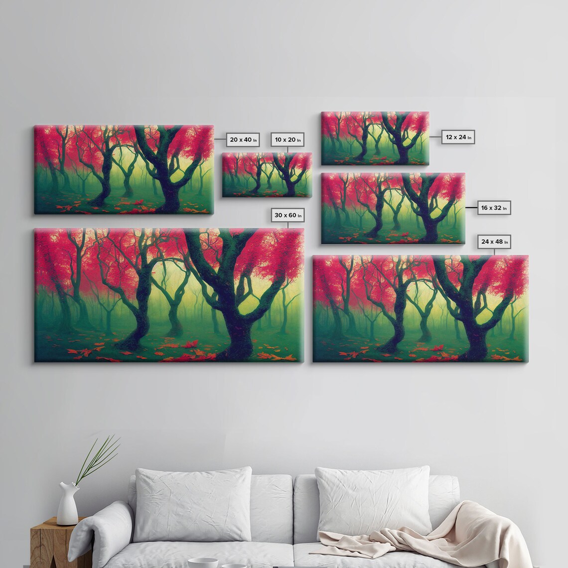 Japanese Maple Forest, Nature Landscape Art Print - Image 2
