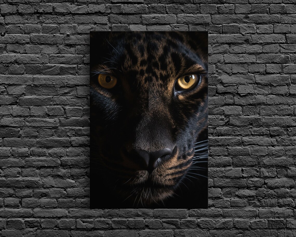 Black Panther Portrait, Halloween Witch Cat Art Print