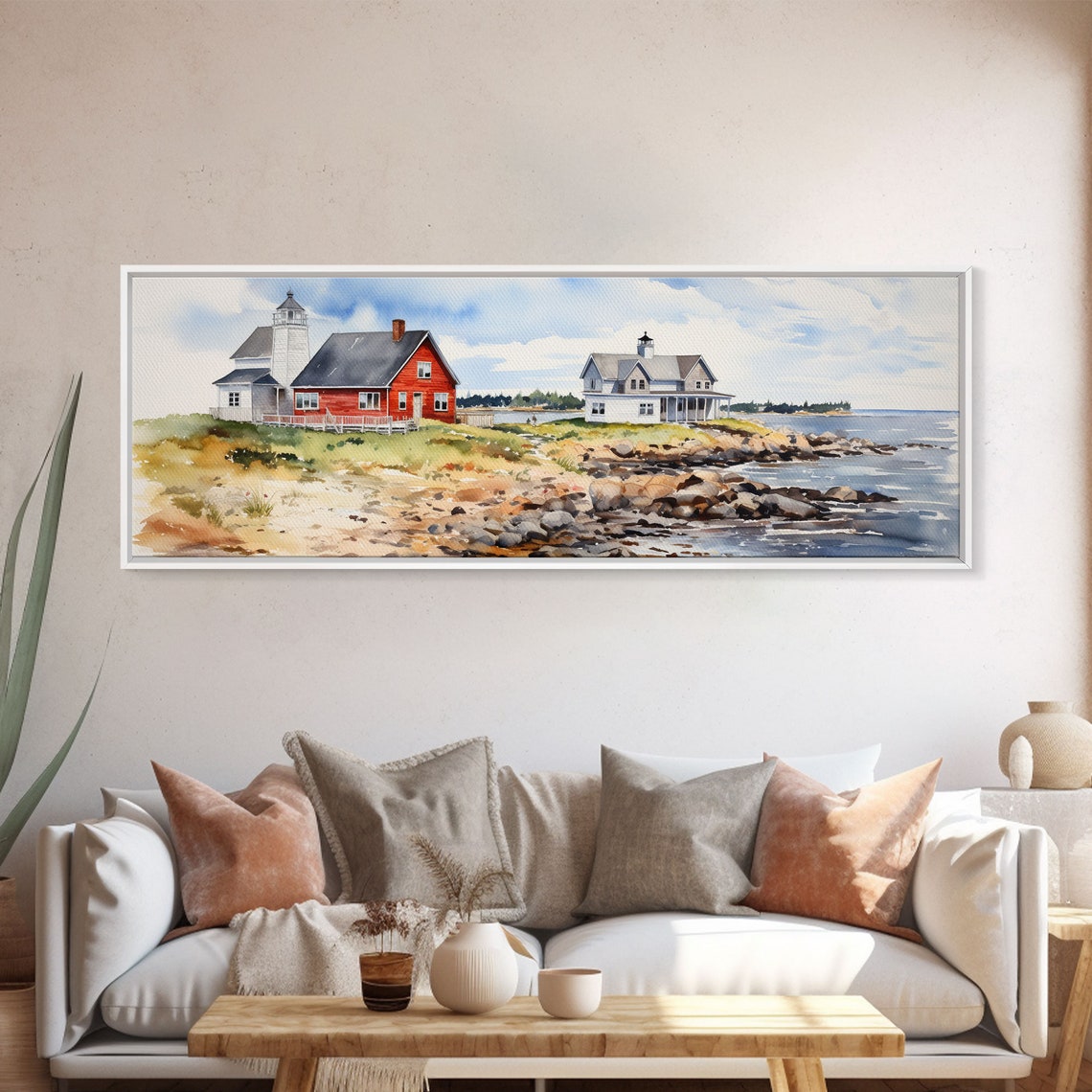 Maine Watercolor Painting Framed Print Maine Seaside Print Lupine Art Print Maine Art Print Lupine Painting Maine Landscape Art - Image 5