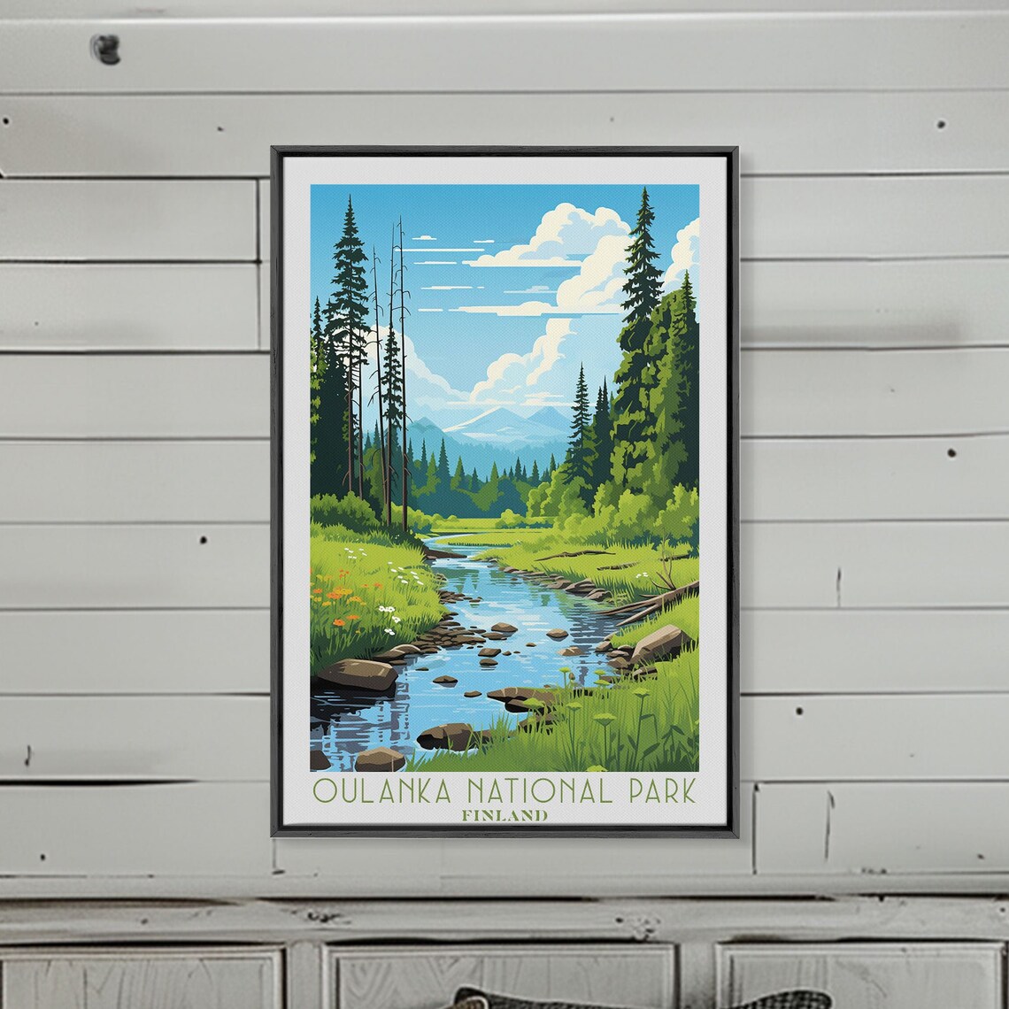 Oulanka National Park Finland Pine Forest Stream Wildflowers View Poster - Image 3